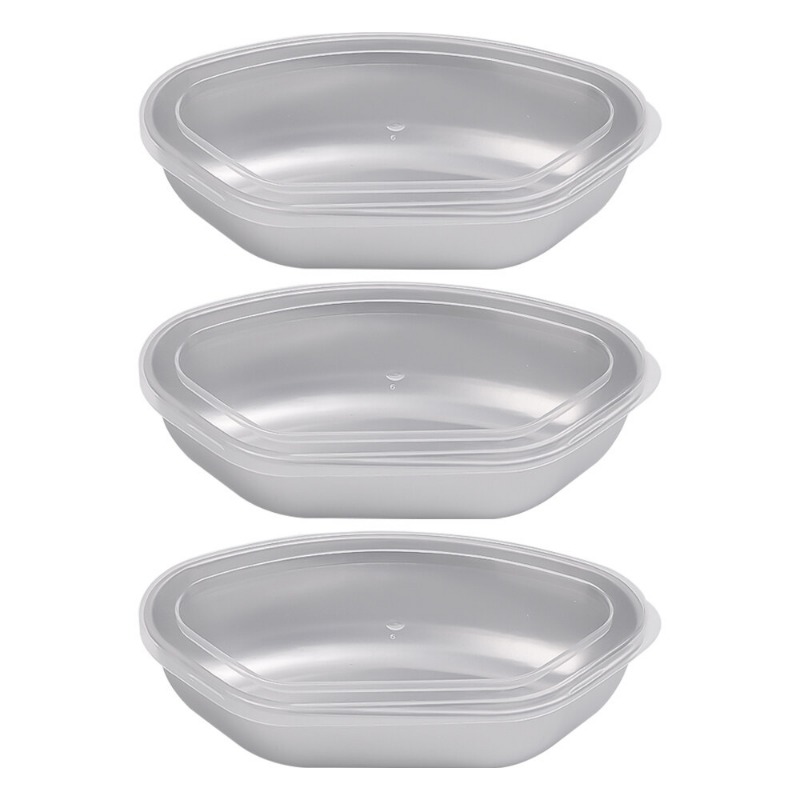 1/3pcs Stainless Steel Steaming Plate Fan Shaped Divided Steaming Plate Household Children's Food Steaming Bowl Kitchen Accessories