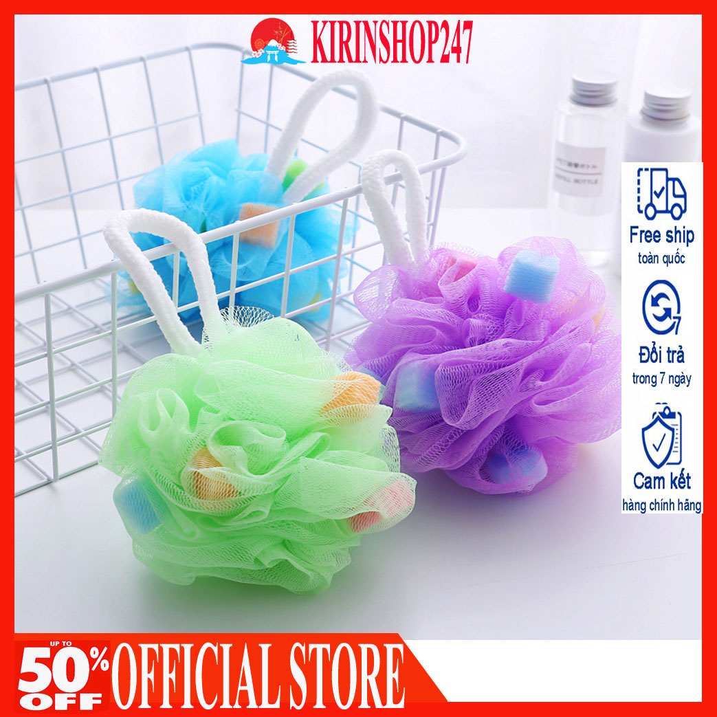 Bông tắm tạo bọt siêu mềm 2 lớp