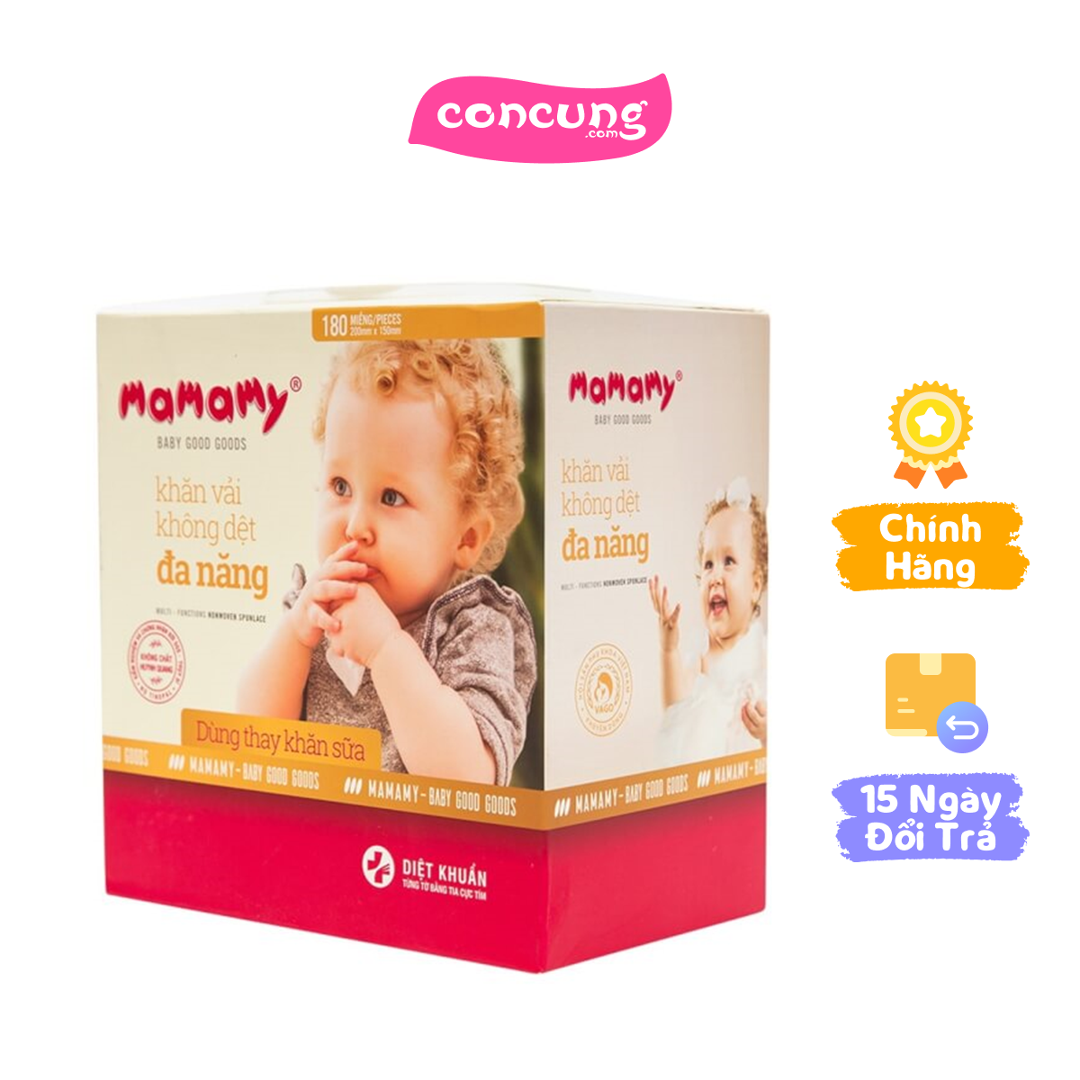 Khăn vải không dệt đa năng Mamamy 180 tờ