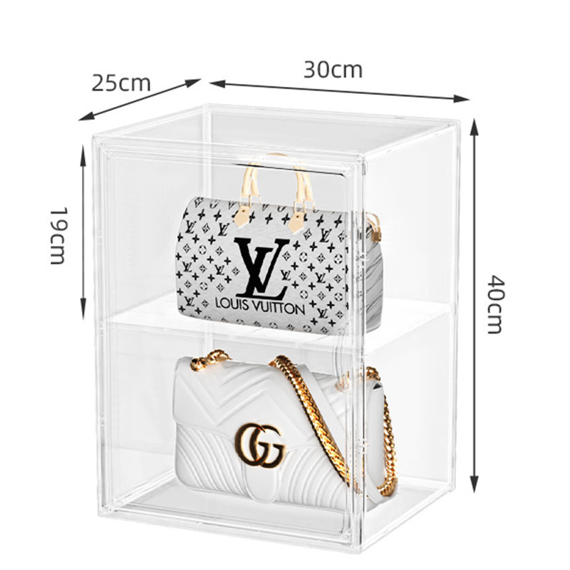 Extra large fully transparent bag storage box, high boots, backpack display box, model figurine cabinet, doll storage box,simple