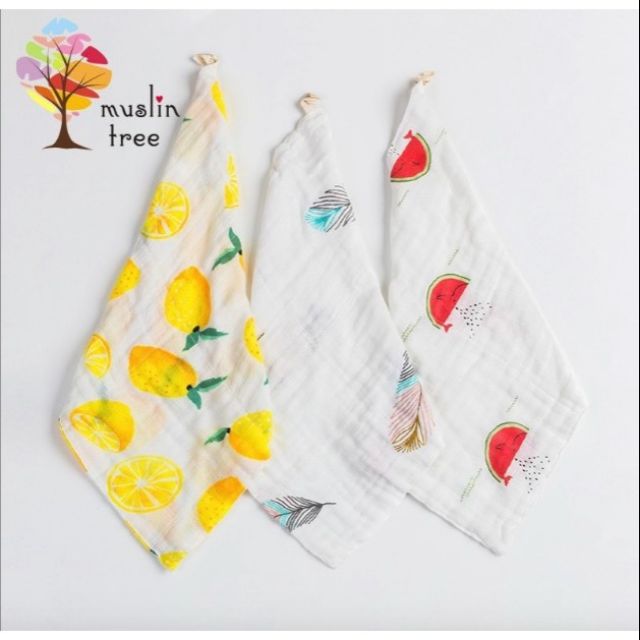Sỉ. Set 3 khăn sữa Muslin tree sợi tre siêu mềm
