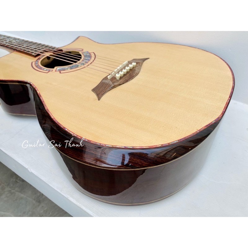 Đàn guitar custom cẩm ấn khảm xà cừ có lắp EQ ACF-5
