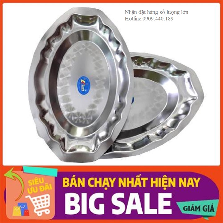 [HCM]Dĩa hột xoài inox cạn rộng 23cm & 40cm