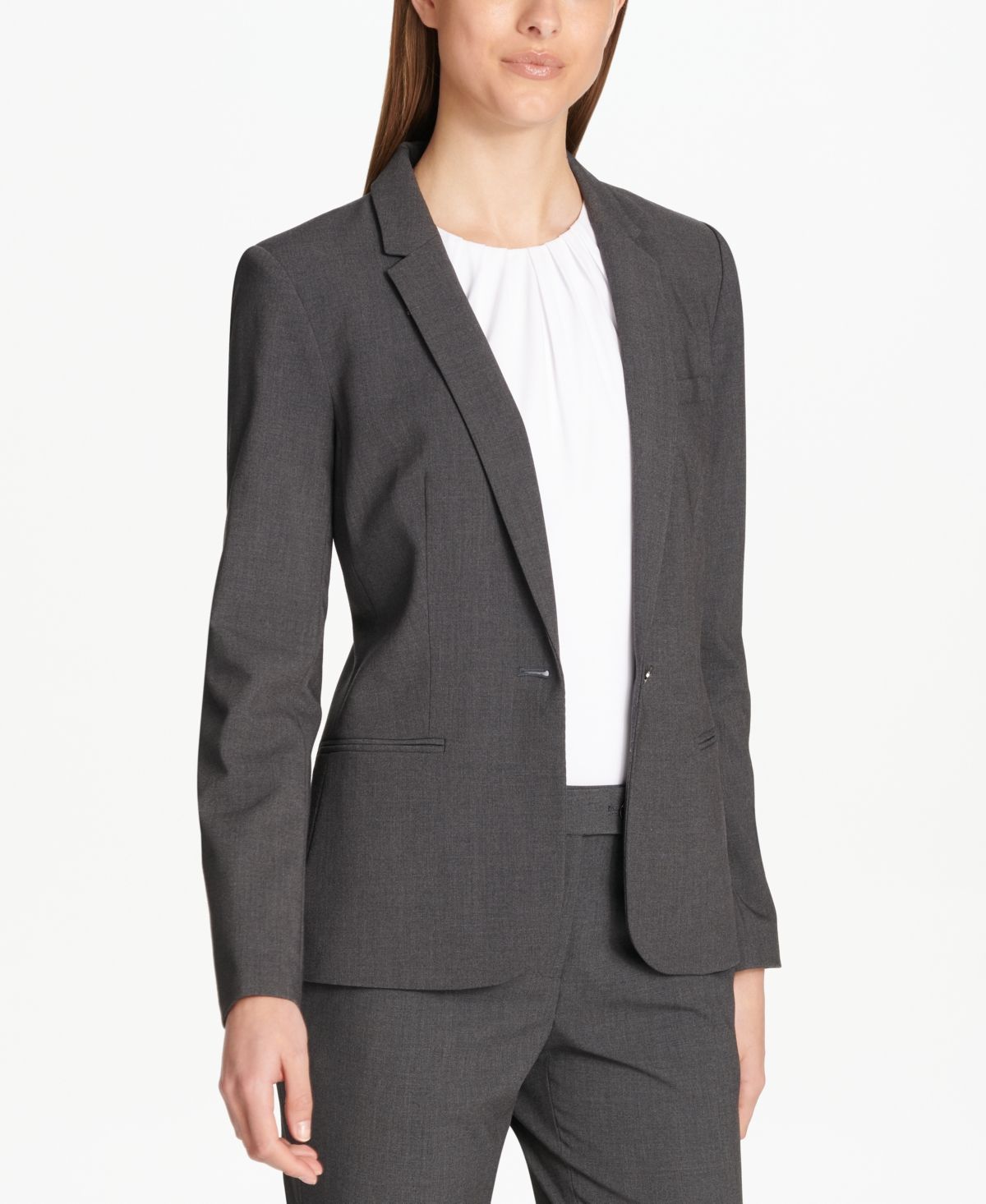 Dark grey blazer womens best sale