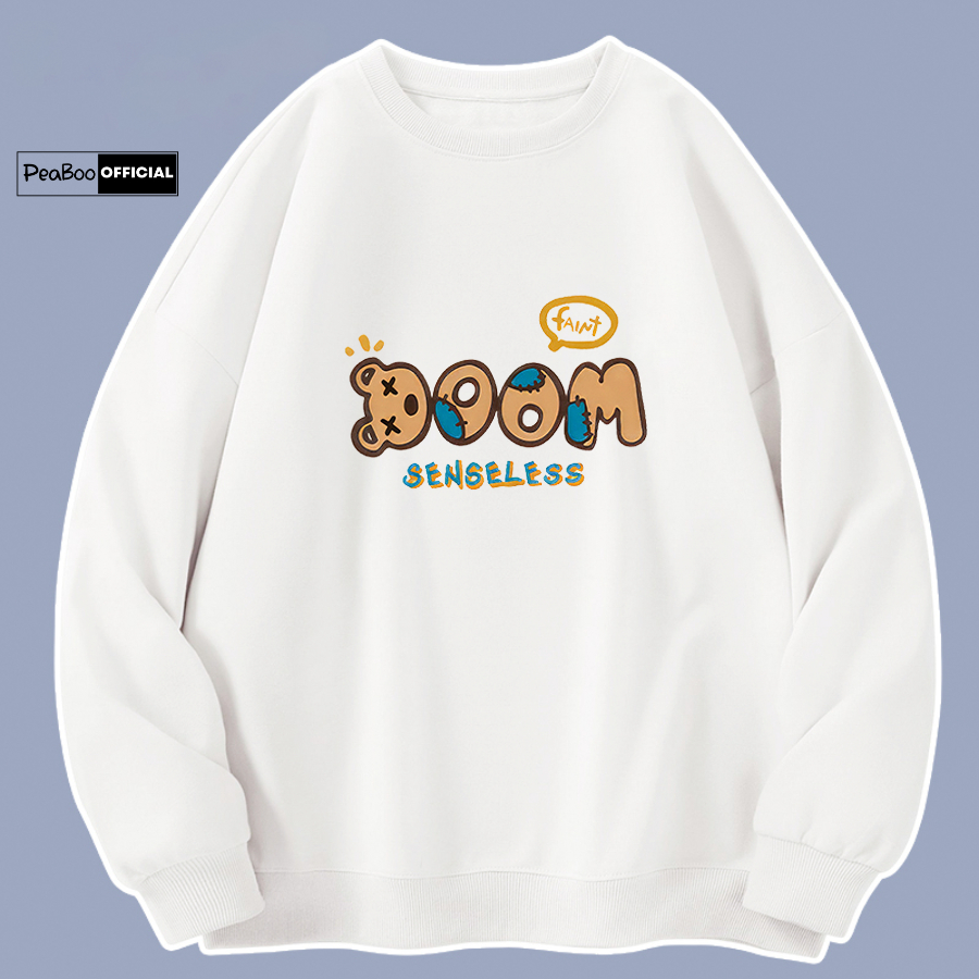 Áo sweater boom nam nữ by peaboo unisex chất nỉ lót bông form rộng