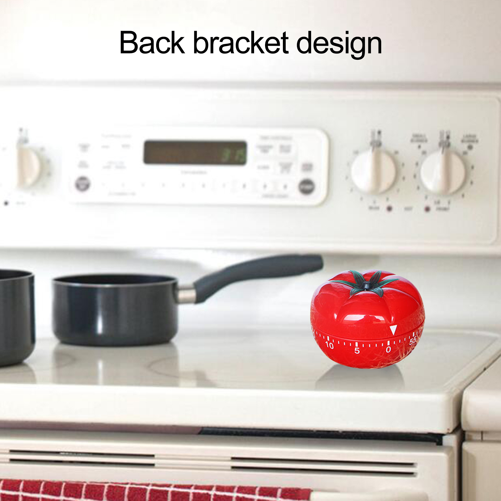 rego001 Tomato Shaped Kitchen Timer Decorative Kitchen Timer Kitchen Timer Cute Tomato Shape 1-60 Minute Countdown Mechanical Alarm Clock for Cooking Baking and More