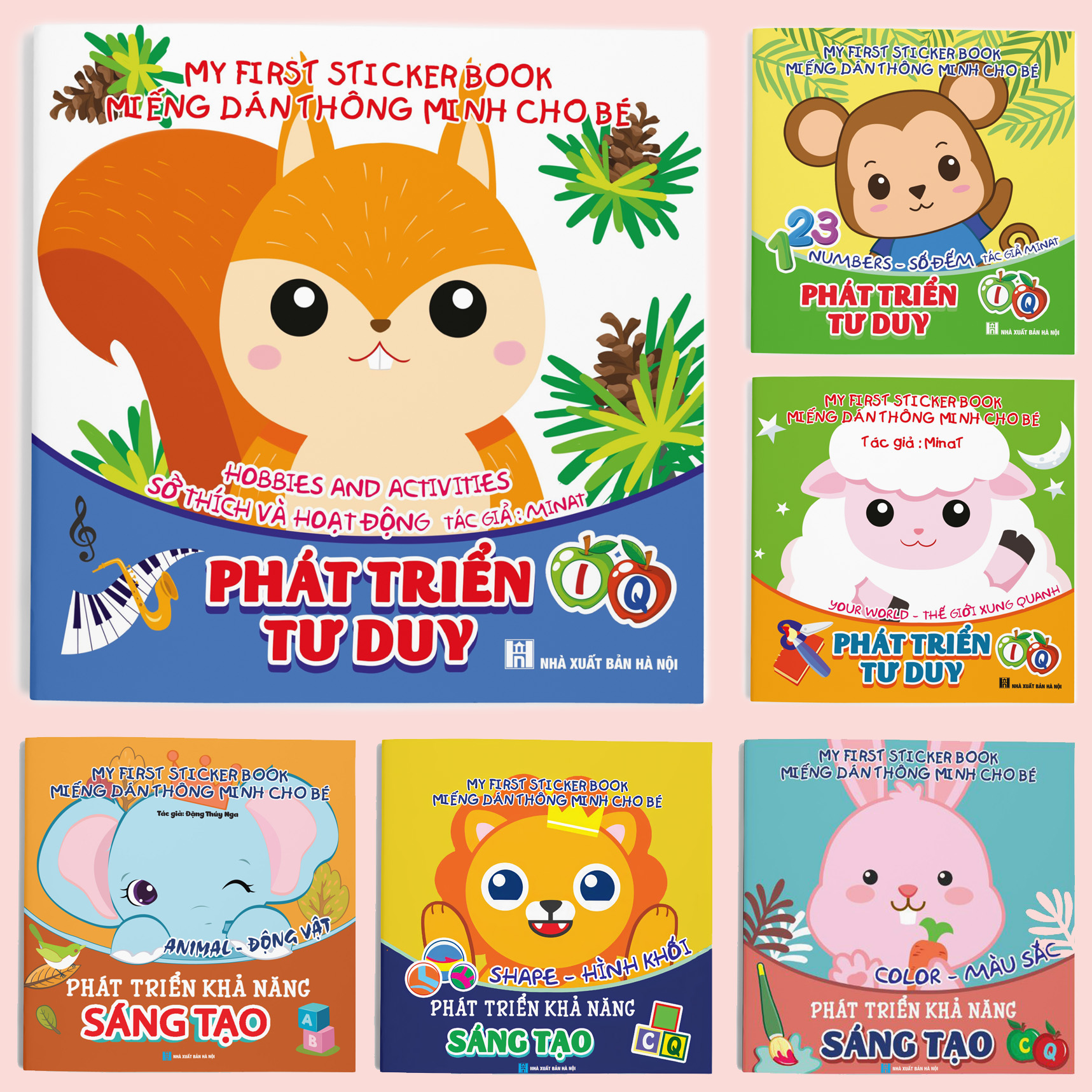 Combo 6 cuốn Miếng dán Thông minh - My first Sticker Book (Song ngữ Anh - Việt)