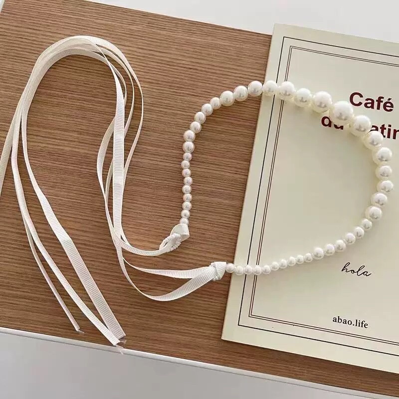 Băng đô đeo tóc đính ngọc trai giả Hàn Quốc hottrend sang trọng-Bờm cài tóc ngọc trai