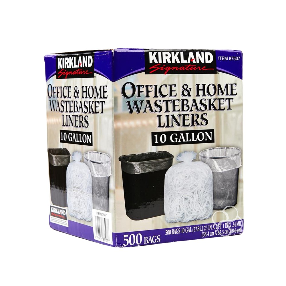 Kirkland Signature Office & Home Wastebasket Liners 10 Gal. 500pcs