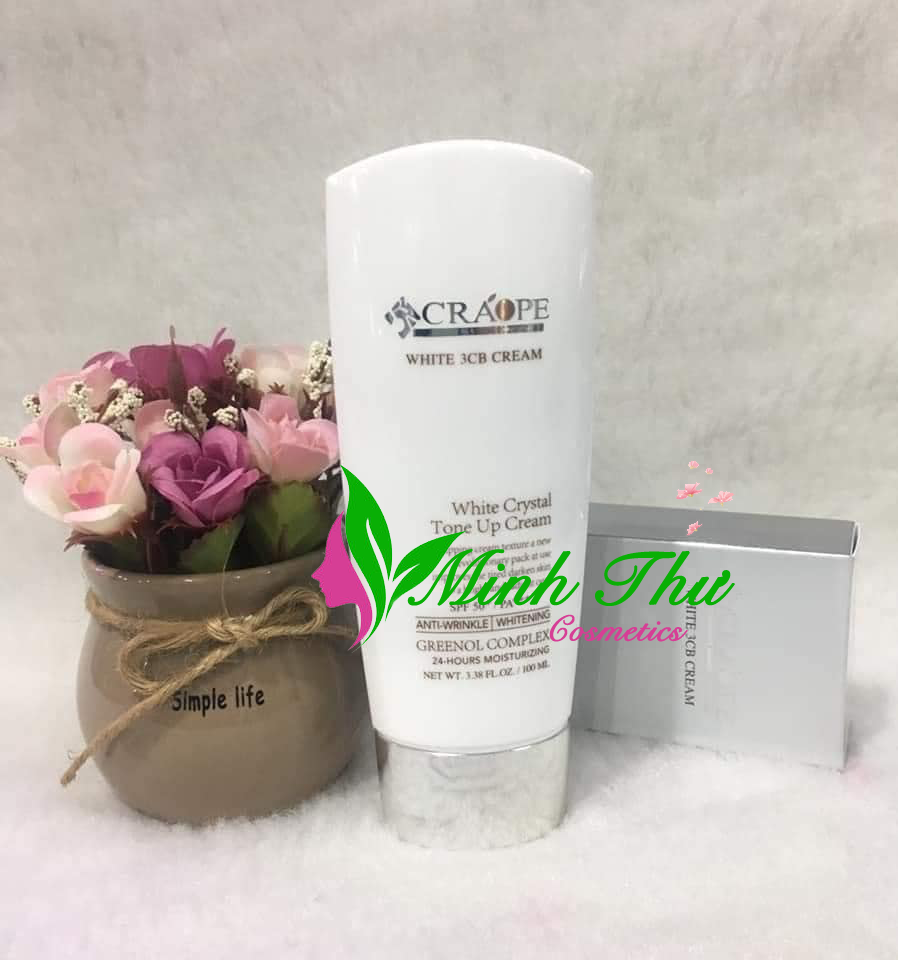 Kem Chống Nắng 3CB Craope Cream - Dưỡng trắng da chống nắng makeup 3in1