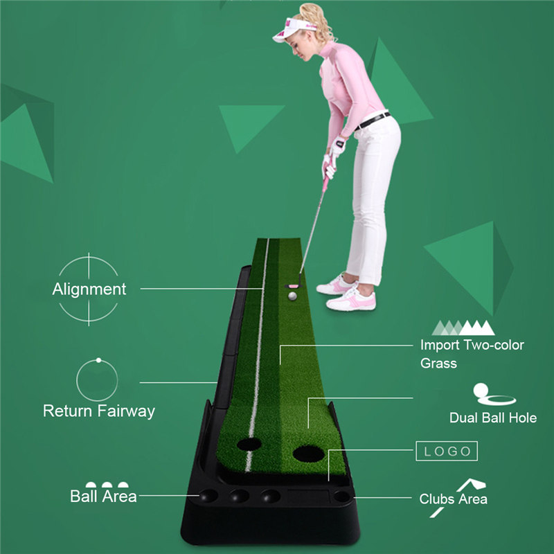 PGM Indoor Golf Putting Trainer Portable Golf Practice Putting Mat Golf Green Putter Trainer