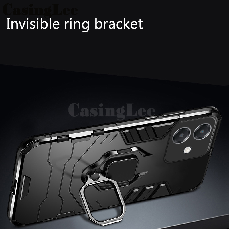 For OPPO A5i Case Shockproof Armor Stand with Holder Car adsorb Ring For OPPO A5i Back cover Phone Cases.