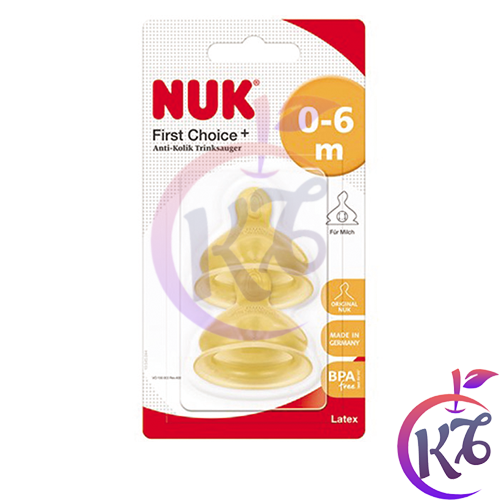 Bộ 2 Núm ty thay bình sữa NUK Premium Choice cao su cổ rộng size 1M - 2 cái/vỹ - NU66050 - num ti binh sua num vu thay binh sua co rong