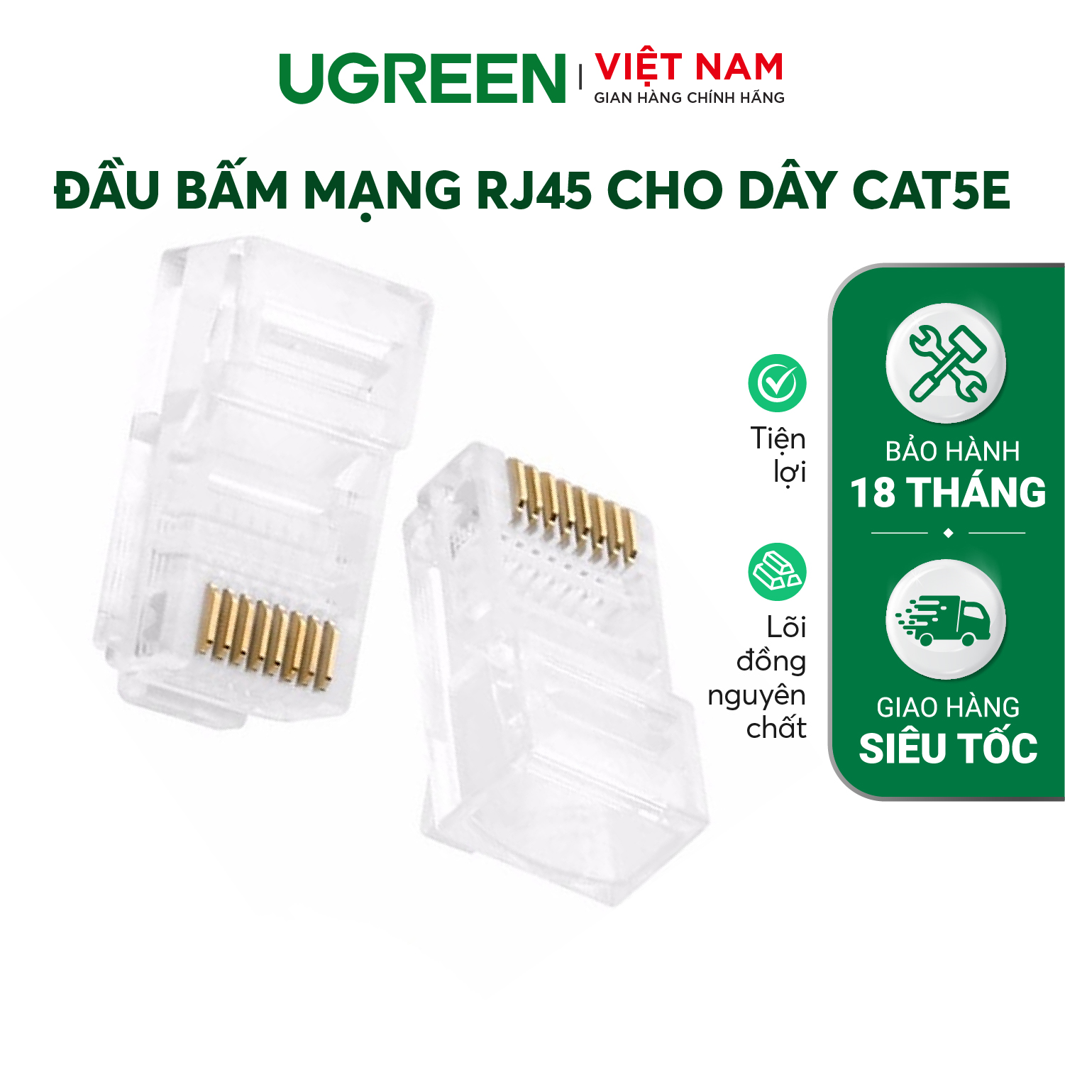 1 túi hạt mạng RJ45 cho dây CAT5e (10 chiếc/1túi) NW110  20329 - Hãng phân phối chính thức