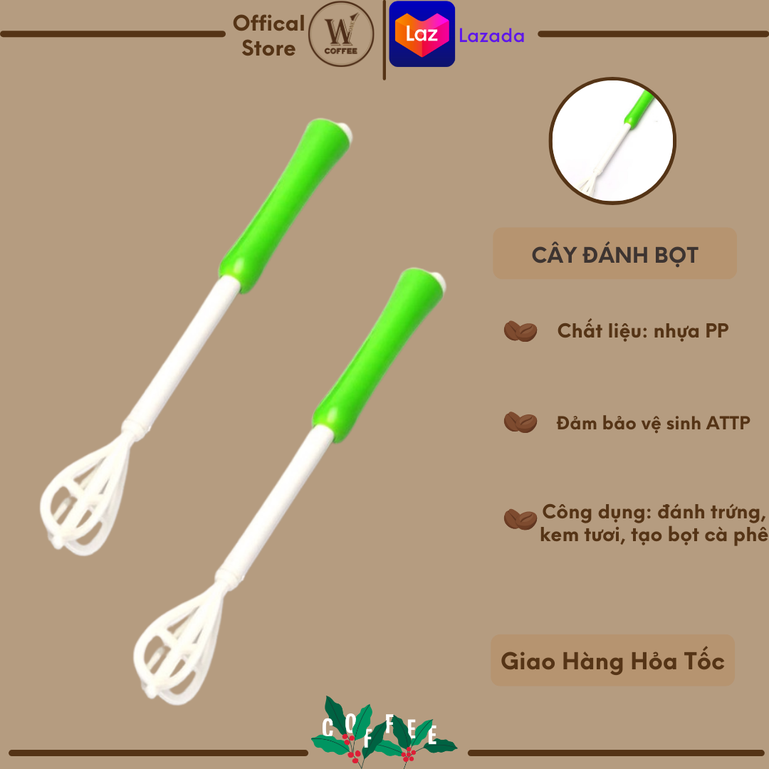Cây đánh bọt cà phê, đánh trứng W1coffee