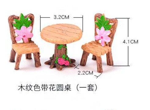 Phụ kiện bàn ghế gỗ (1bàn 2 ghế)