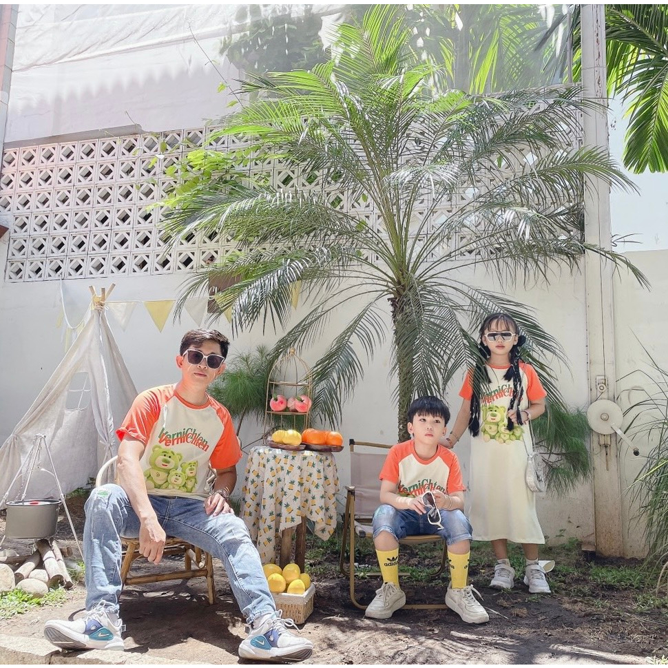 Set Đồ Đôi Gia Đình Gấu Bơ KEM DD08