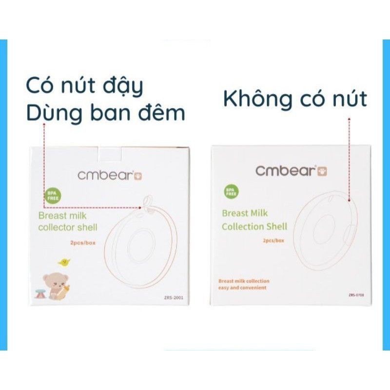 Hộp 2 Phễu Hứng Sữa Chống Tràn Cao Cấp CMBEAR