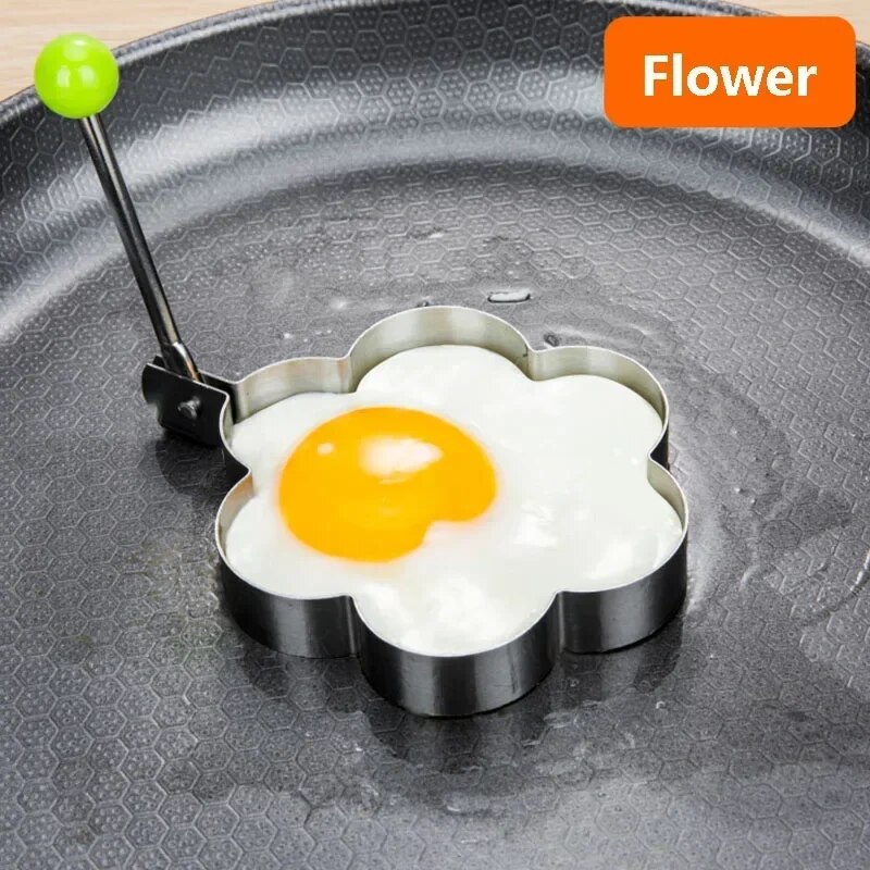 5Pcs Stainless Steel Fried Egg Mold Heart Pancake Maker Breakfast Baking Omelette Rings Cooking Tools Kitchen Accessories Gadget