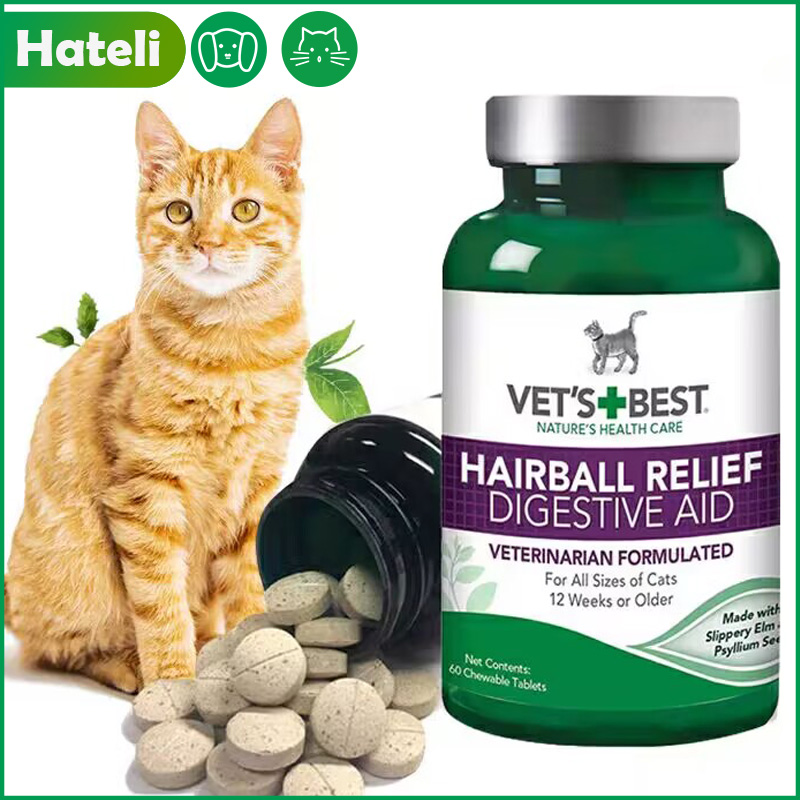 Vet'Best Cat Grass Tablets Hairball Relief Digestive Aid Hairballs