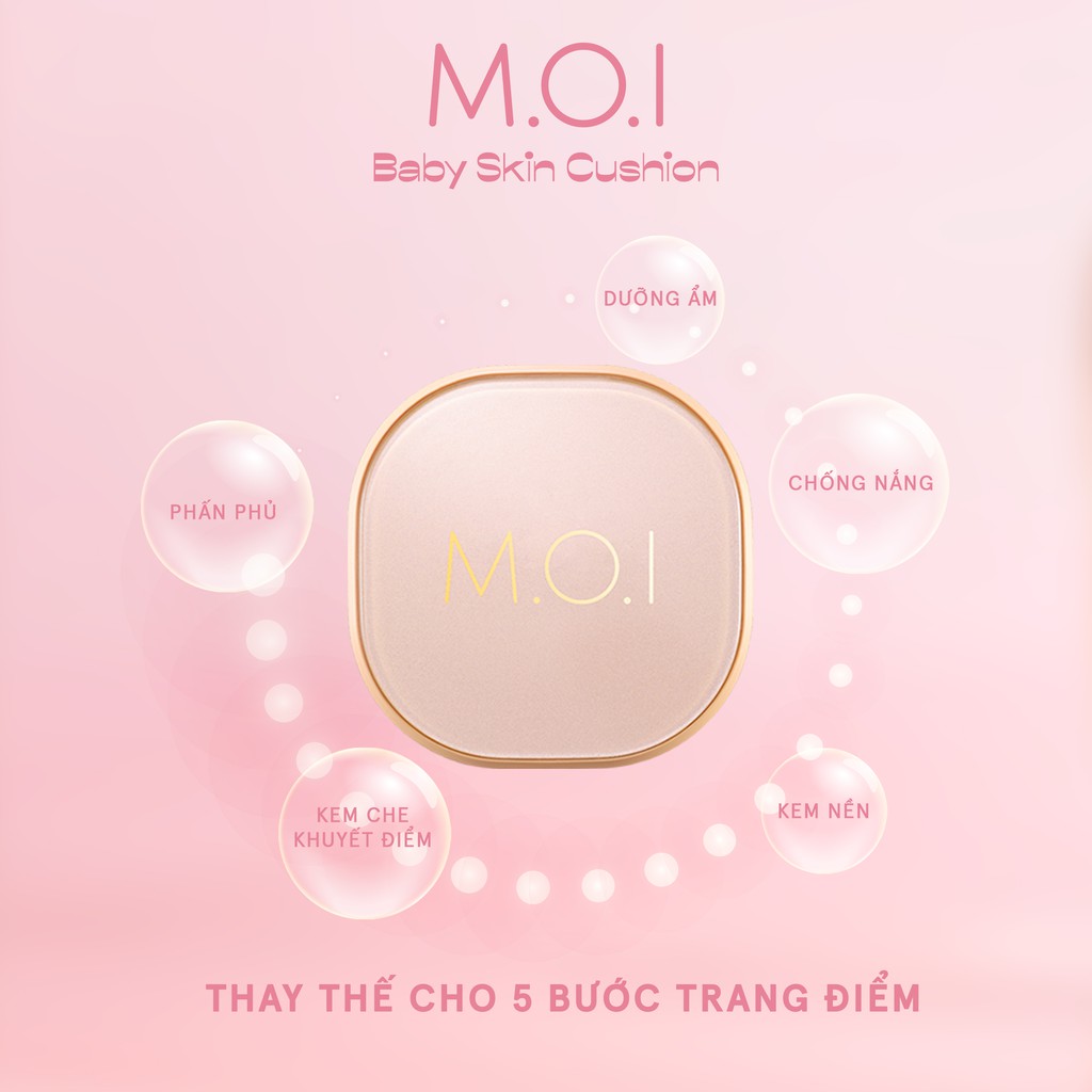 [CHÍNH HÃNG-MUA 1 TẶNG 1] PHẤN NƯỚC M.O.I COSMETICS 5M BABY SKIN CUSHION