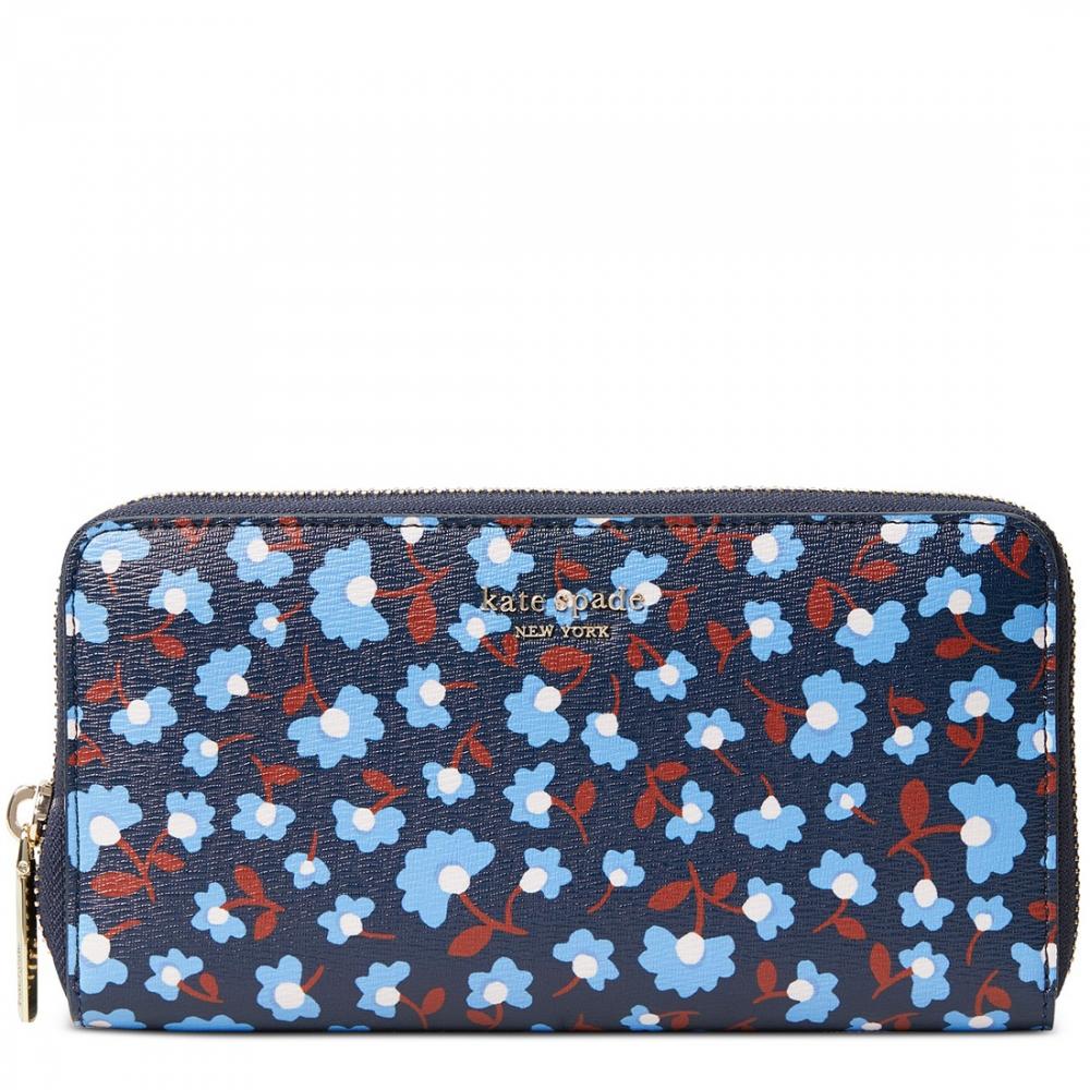 Kate Spade Spencer Party Floral Zip-Around Continental Wallet in Blazer Blue  Multi | Lazada Singapore
