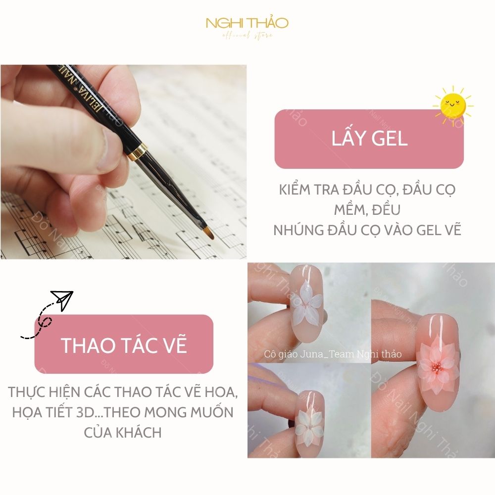 Cọ vẽ hoa cúc nail Jeliva 02