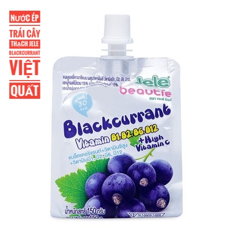 Nước ép Trái cây thạch Jele Blackcurrant 150gr - Việt Quốc- Nước ép trái cây Thái Lan
