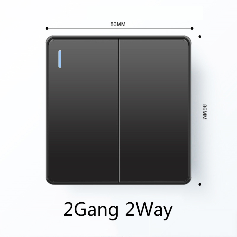 LSG 86 Type Black panel wall switch 1/2/3 /4 gang 1/2 way household ...