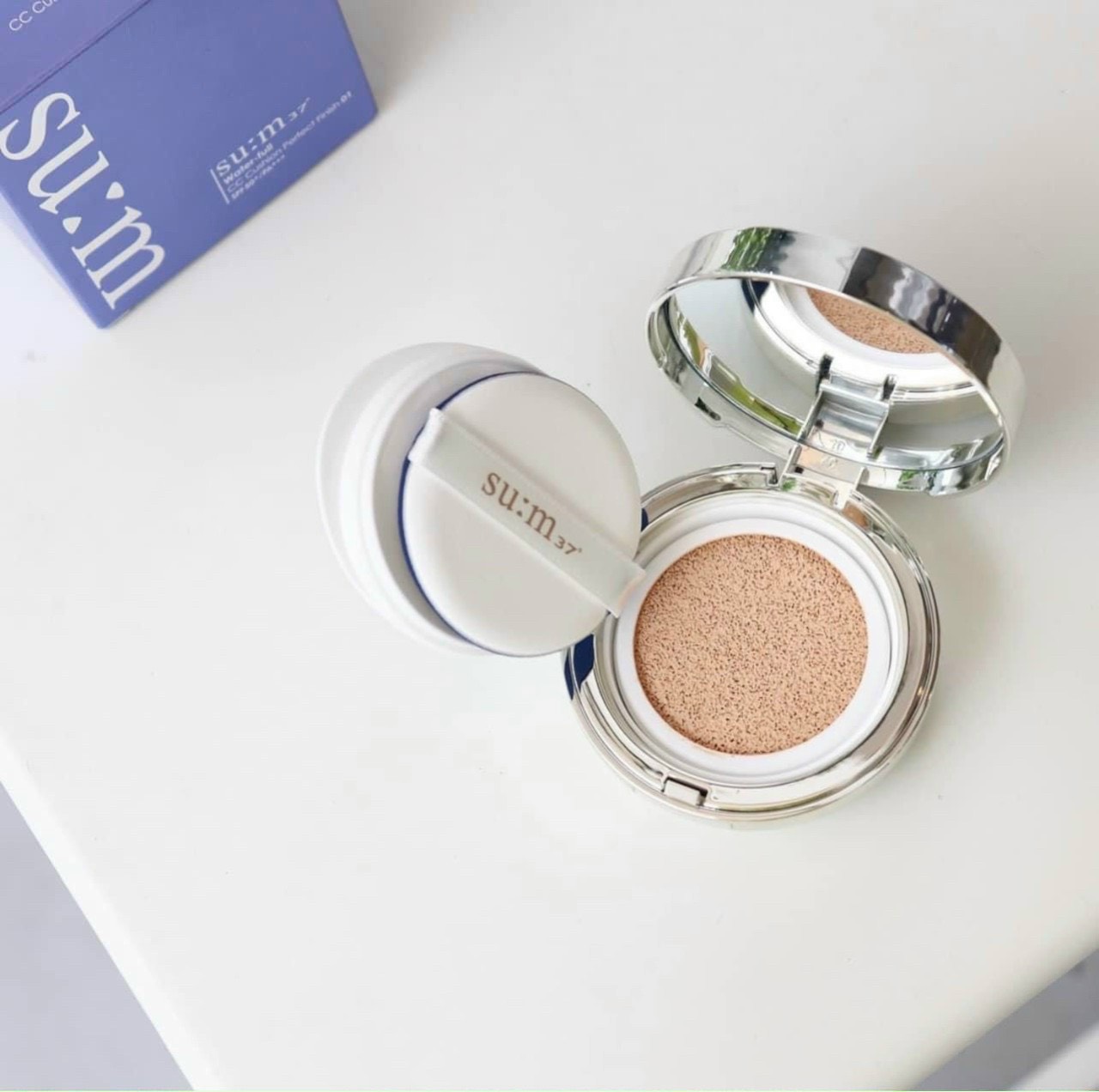 Set Phấn nước cấp ẩm Sum37 Water-full CC Cushion Perfect Finish tặng kèm 2 lõi