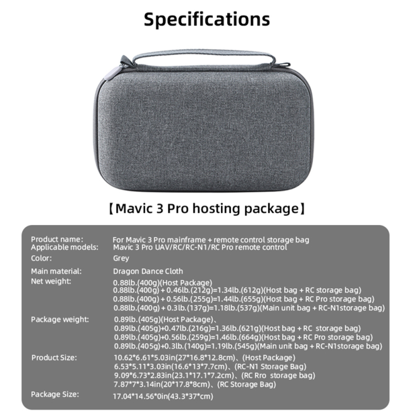 Carrying Case Compatible For Dji Mavic 3 Pro Drone Host Package With Screen Remote Control Portable Handbag