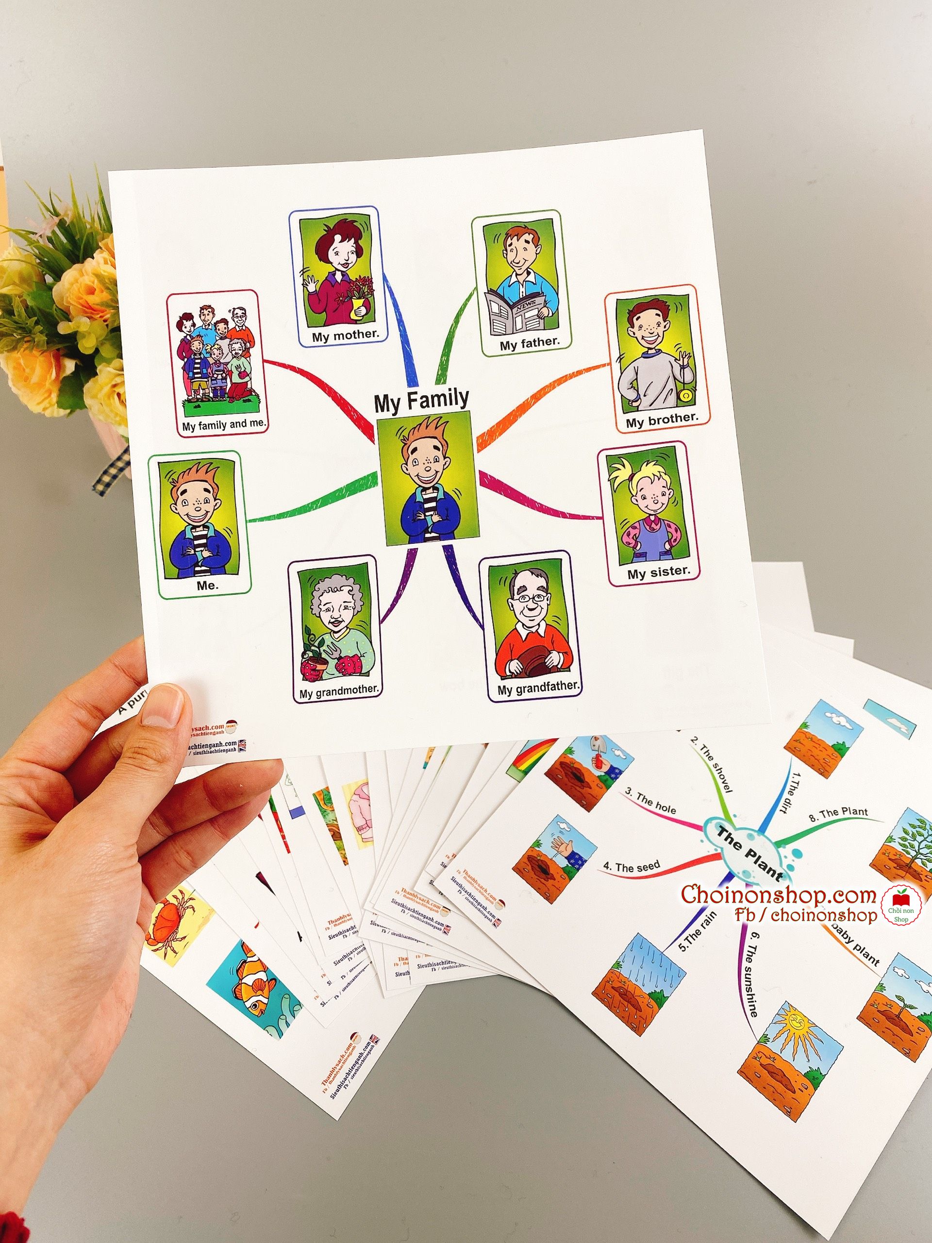 Bộ thẻ mindmap Tiếng Anh mầm nom - 40 chủ đề