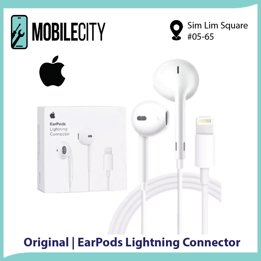 Original Apple Earpods With Lightning Connector Wired Earphones In Line Remote Microphone Lazada Singapore