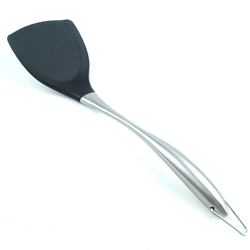Kitchen tools Thickened silicone non-stick pan spatula Hollow handle stir-fry spatula Stainless steel spatula