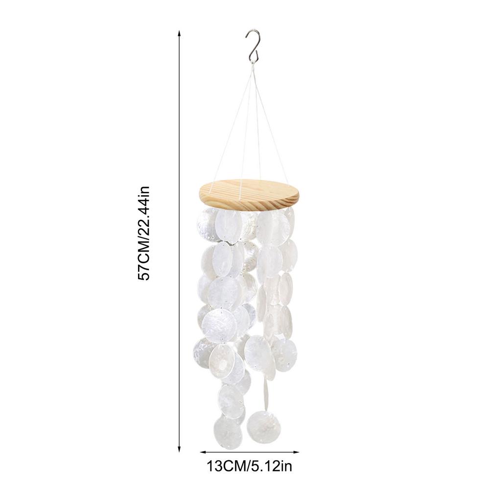 【Folio & Light】Outdoor Wind Chimes Delicate Capiz Shell Wind Chime Handmade Outdoor Wind Chimes Melodious Pleasant Sound For Windowsill Gar. 