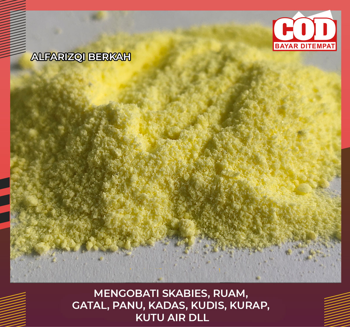 Bubuk Sulfur Belerang Obat Gatal Panu Kadas Kurap 250gr, Belerang Obat