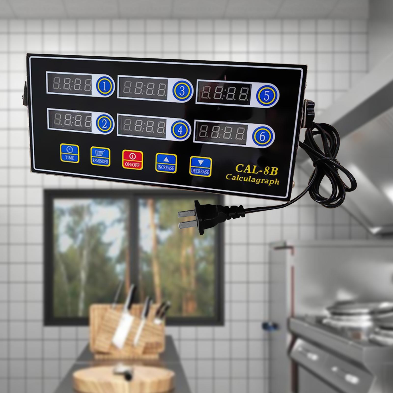 Delicacy Kitchen Commercial 6 Channels Digital Kitchen Timer Adjustable Restauran Timer Cooking Timer