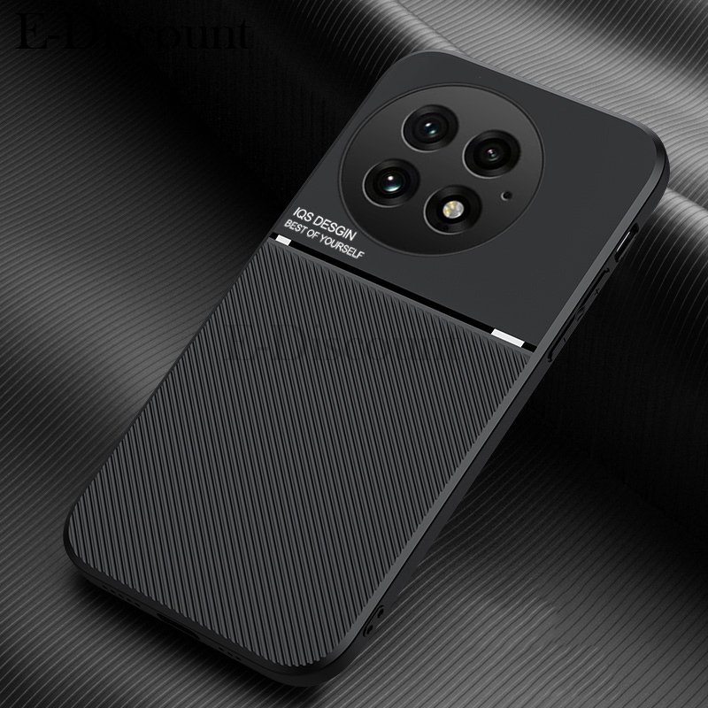 New Phone case OnePlus13 Back cover Rough Cross Patterned Magnetic Soft Silicone Leather for OnePlus 13 case.