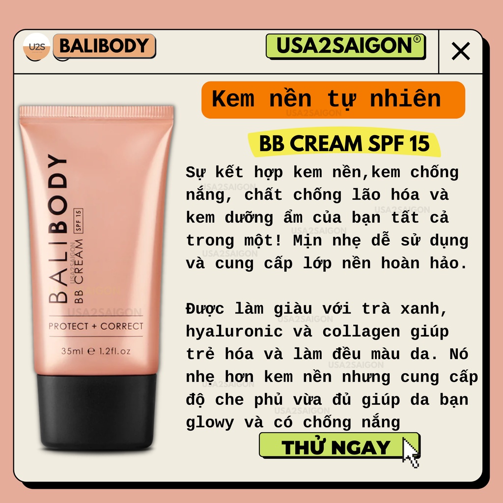 Kem nền BB-Cream Bali Body cho mặt BB Cream SPF15