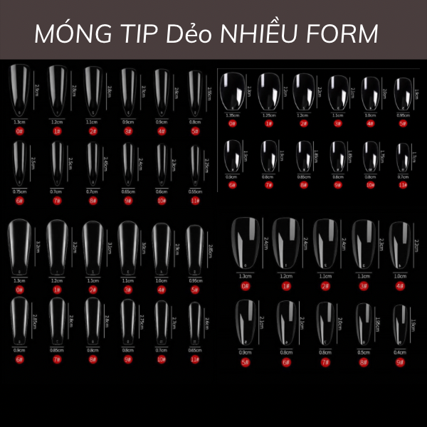 [ bynailstore.com] Móng giả siêu dẻo, mỏng, nhẹ (1 hộp -240 móng)