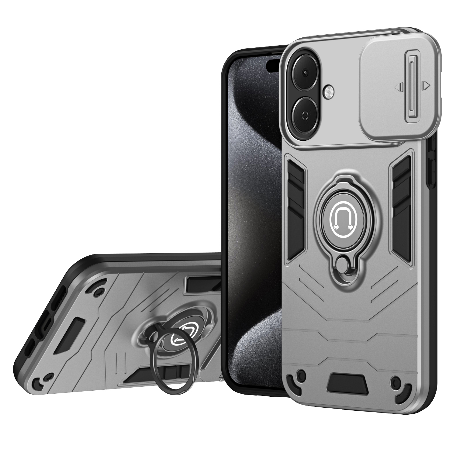 For infinix smart 10 Plus Design Phone Case Shockproof Armor iron Metal Ring Kickstand Bracket Casing for infinix smart 10+ Design Cover Casing HP.