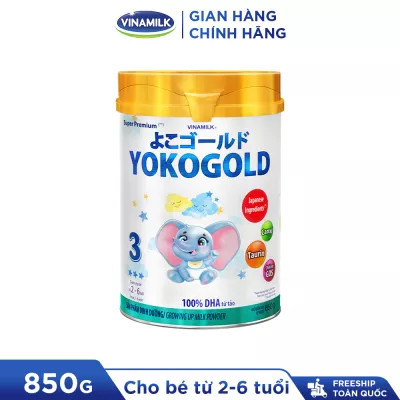 (HSD T8-2027) (Có Tích Điểm) SỮA BỘT VINAMILK YOKOGOLD 3 850G (CHO TRẺ TỪ 2 - 6 TUỔI).