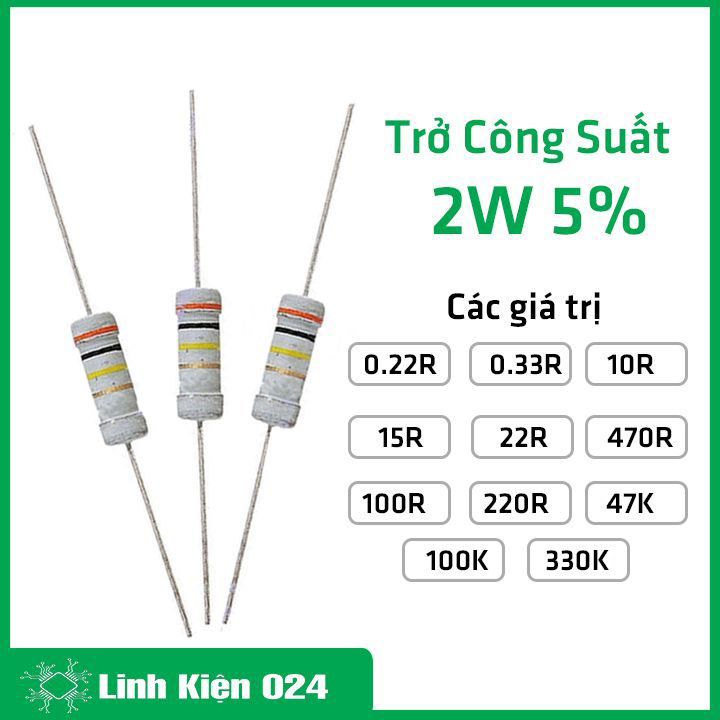 Combo 10 con trở công suất 2w 5%