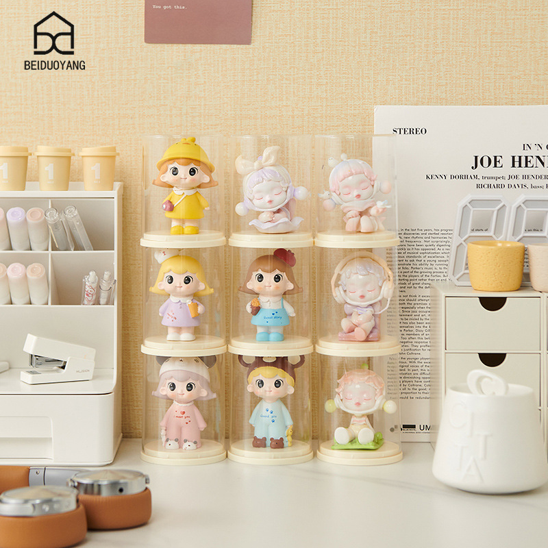 Storage box display stand Desktop dustproof doll display cabinet storage box