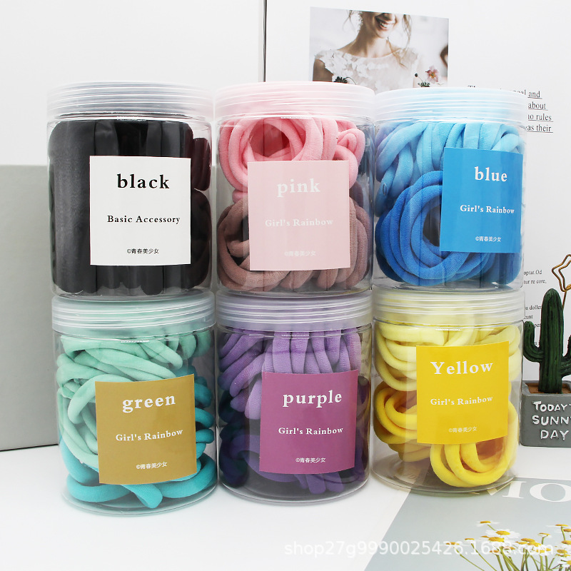 Hộp 50 Cái Cột Tóc Thun Mềm Cho Bé