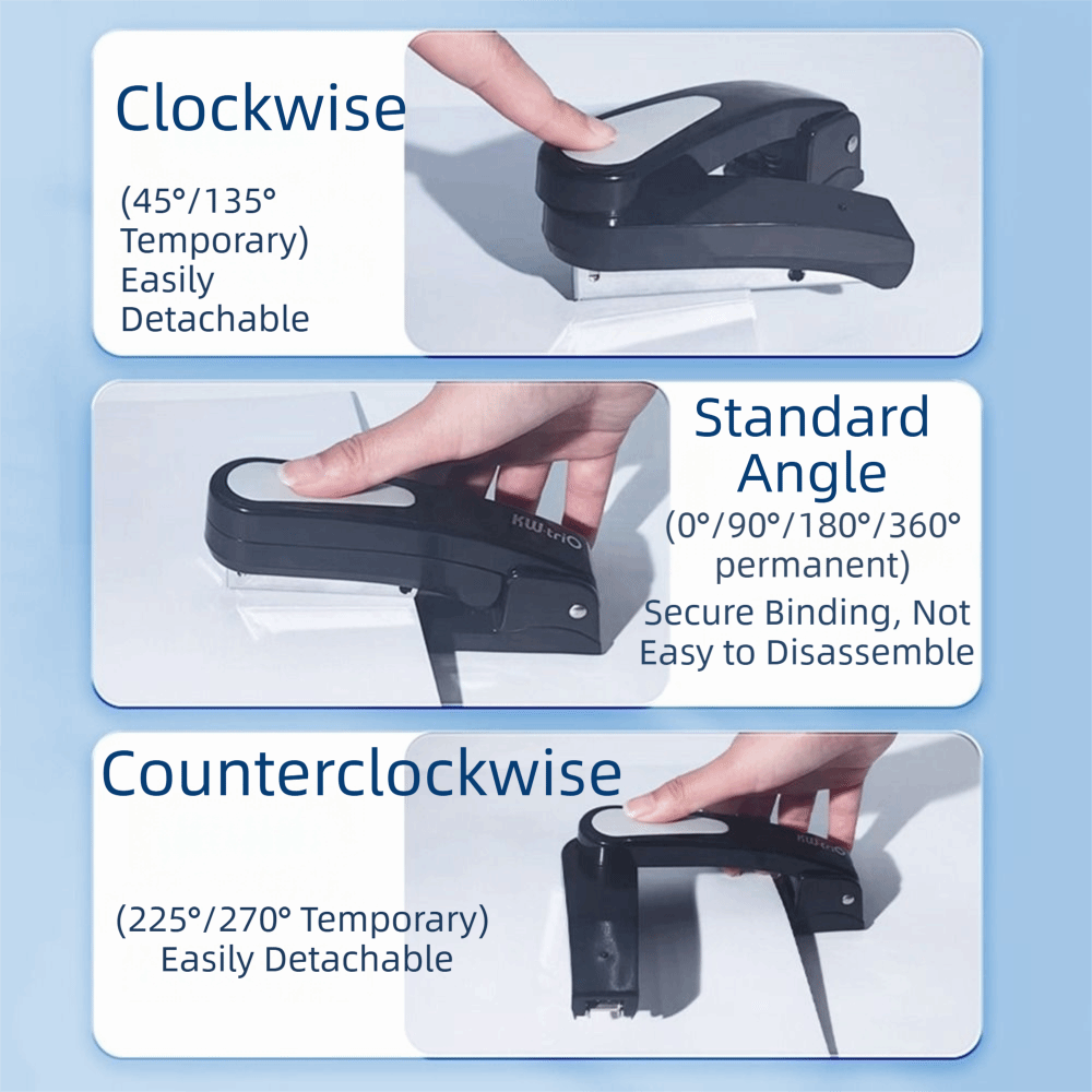 Multifunctional 3-in- 360 Degree Rotary Stapler Heavy Duty Thickened ...