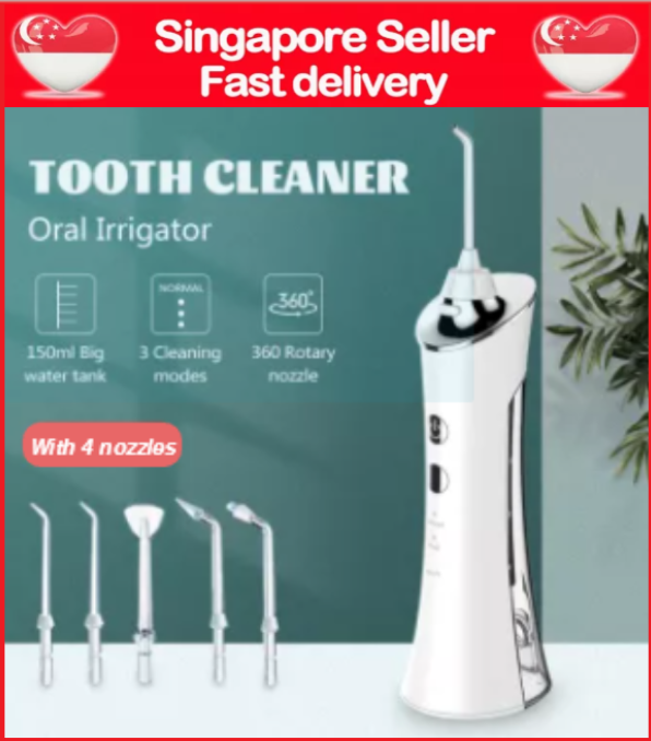 FDA Approved Rechargeable Oral Irrigator Water Flosser 4 Jet Nozzles