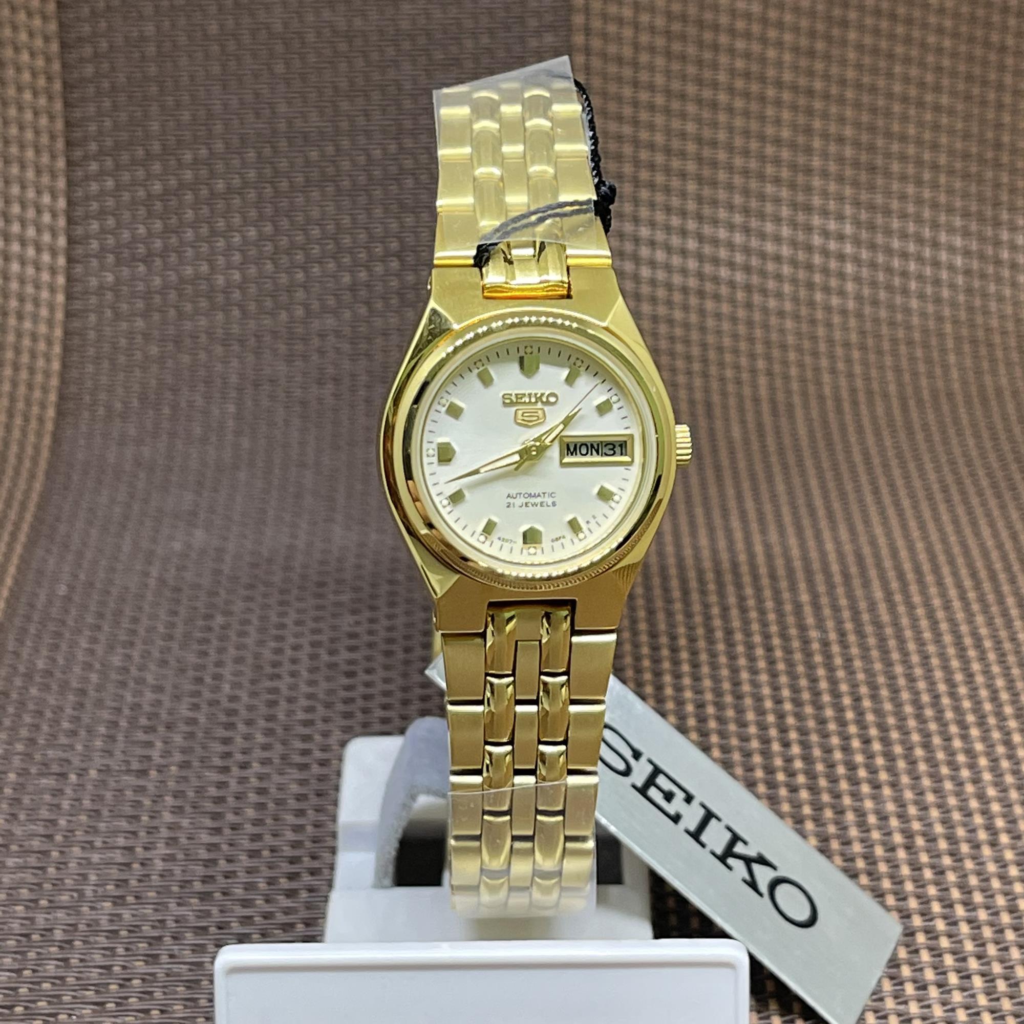 TimeYourTime] Seiko 5 SYMK46K1 Automatic Gold-Tone Stainless Steel Analog  21 Jewel Ladies Watch | Lazada Singapore