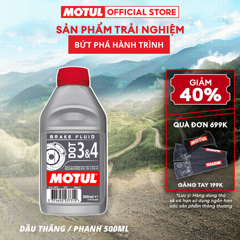 [SẢN PHẨM TRẢI NGHIỆM] Dầu thắng / phanh MOTUL DOT 3 & 4 0.5L