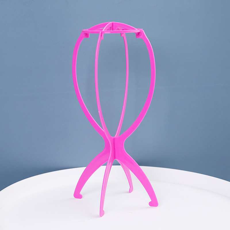 CharmClinic 1PC Đầy Màu Sắc Nhựa Tóc Giả Đứng Di Động Gấp Tóc Giả Đầu Đứng 16x35cm Người Giữ Đầu Cho Hiển thị Màu Đen Màu Hồng Tóc Giả Đầu
